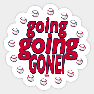 Going Going Gone Home Run Baseball Sticker